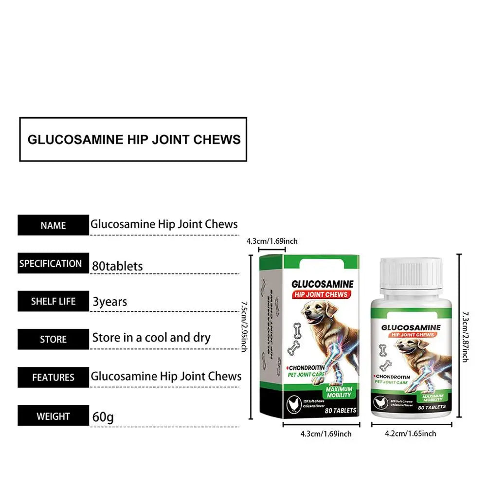Nutritional Supplement Chondroitin | Hip & Joint | Chicken Flavor (80 Chews)
